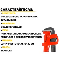 Chave de Grifo 10": Potência e Precisão Brasfort - imagem 2