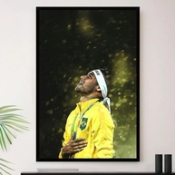 Quadro Neymar Brasil Jesus Religioso Decorativo A4 23x33cm - Moldura Premium com Impressão em Alta Definição - imagem 1