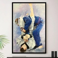 Quadro Decorativo Jiu Jitsu Judo Brasil - Kimono A4 23x33cm com Moldura Premium - imagem 2