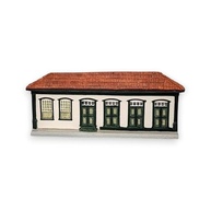 Enfeite de Parede Casa Colonial Brasileira em Cerâmica Artesanal - Estilo Barroco Verde e Branco - imagem 3