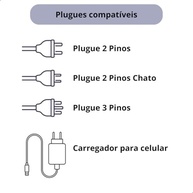 Adaptador Tomada Cubo Múltiplo 3 Entradas 10A/20A Padrão Brasileiro 3 Pinos - imagem 3