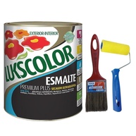 Kit Tinta Base Água Bri Branco 900ml Lukscolor + Pincel 2 Polegadas + Rolinho 9cm - imagem 1