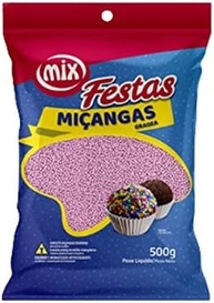 Confeito Miçanga Granulado Brigadeiro, Doces, Confeitaria Várias Cores 500g (Rosa) - imagem 1