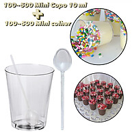 Kit Copinho 10ml + Mini Colher Cristal para Brigadeiros - imagem 2