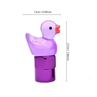 Pacote 4 Tampas Haste Válvula Pato Roxo Brilha no Escuro Schrader - Acessório Divertido para Carros e Bikes - imagem 3