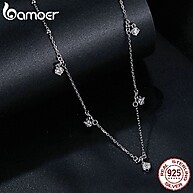 Colar Bamoer 925 Sterling com Moissanite – Elegância que Brilha - imagem 2