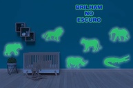 Adesivos Fosforescentes Safari - Brilham no Escuro com Animais da Selva | Decoração Divertida para Quarto Infantil - imagem 5