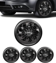 Jogo 4 Calotas Esportivas Velox Aro 14 Preto Brilhante para Hyundai HB20 Hatch e Sedan - imagem 2