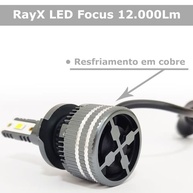 Kit Ultra LED 80W H4 Focus RayX: Iluminação Brilhante 12000 Lumens 6000K - imagem 5