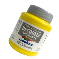 Tinta Acrílica Brilhante DECORFIX 250ml - Amarelo Ouro Vibrante (308) - imagem 4