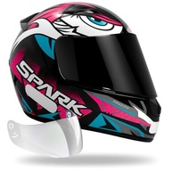 Capacete Ebf Dragon Feminino Rosa Brilhante c/ Viseira Fumê - Segurança e Estilo! - imagem 2