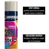 Tinta Spray 400ml Branco Brilhante Uso Geral em Aço Ferro Couro Gesso Cerâmica | Universo | Kit 02 un - imagem 4