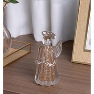 Anjo de Vidro Dourado 7x7x15cm - Figura Decorativa Wolff Italy com Brilho Elegante - imagem 3