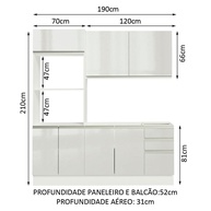 Cozinha Compacta Madesa Acordes: Branco Brilho! - imagem 2