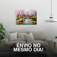Kit Pintura de Diamantes 5D Lago com Ponte 40x30cm - Strass Cristalino com Brilho Intenso - imagem 5