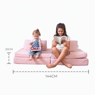 Freso Baby Soft Play Sofá de Brincar Infantil Montessori Rosa - 4 Peças Modulares Macias e Estimulantes - imagem 4