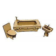 Casinha de Boneca em MDF com Móveis – Kit Completo para Brincar - imagem 1