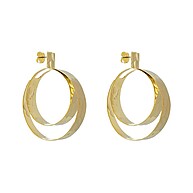 Brinco Argola Dupla Folheado a Ouro 18k Piuka - imagem 1