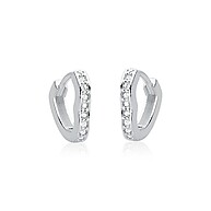 Brinco Argola Prata 925 com Coração de Zircônias – Elegância que Encanta - imagem 1