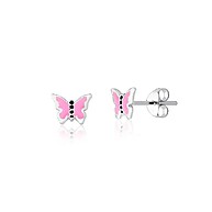 Brinco Borboleta Prata 925: Encanto Rosa para Bebês - imagem 1
