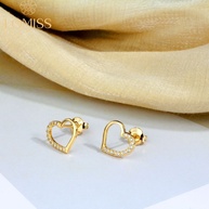 Brinco de Coração Folheado Ouro 18k: Luxo e Delicadeza - imagem 1