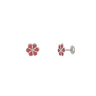 Brinco Flor Rosa: Prata 925 e Resina Encantadora - imagem 1