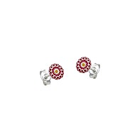 Brinco Mandala Vermelho Prata 925: Elegância e Cor - imagem 1