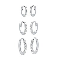 Brincos Argola Prata 925: Trio Cravejado! - imagem 1