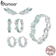 Brincos Bamoer 925: Borboletas e Floresta Verde - imagem 1