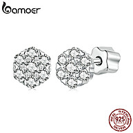 Brincos Bamoer 925 Prata Moissanite Flor - Jóia Elegante para Mulheres - imagem 1