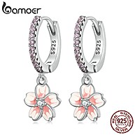 Brincos Bamoer Prata Rosa Cerejeira – Elegância em Flores - imagem 1