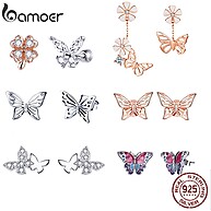 Brincos Borboleta Bamoer S925: Elegância e Cor! - imagem 1