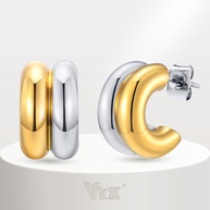 Brincos de Aço Inox: Elegância em Camadas - imagem 1