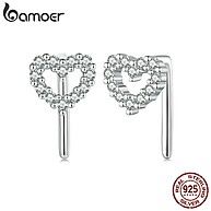 Brincos de Coração em Prata 925 Bamoer: Elegância e Charme - imagem 1