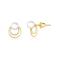 Brincos de Pérola Ouro 18k: Elegância Delicada - imagem 1