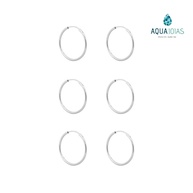 Brincos de Prata 925: Kit 3 Argolas Redondas 14mm - imagem 1