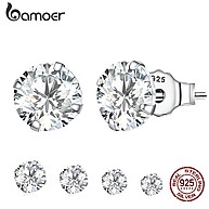 Brincos de Prata Bamoer 925: Elegância com Zircônia - imagem 1