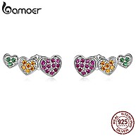 Brincos de Prata com Coração Bamoer 925: Charme e Elegância - imagem 1