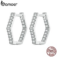 Brincos Hexagonais Bamoer: Elegância em Prata 925 - imagem 1