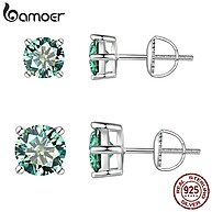 Brincos Moissanita Verde Bamoer: Elegância em Prata 925 - imagem 1