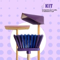 Kit de Limpeza Infantil com Vassourinha, Pá e Rodo - Brinquedo Educativo para Crianças a Partir de 3 Anos - imagem 3