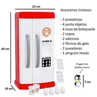 Geladeira MasterChef Infantil Pais & Filhos - Brinquedo Educativo em Vermelho - imagem 3