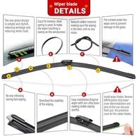 Kit Palhetas Limpador Para-Brisa Raintok para Mini Cooper Countryman 2017-2022 (Dianteiro e Traseiro Original Fábrica) - imagem 4