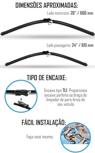 Par Palhetas Limpador Para-Brisa Civic 2007-2011 26"/24" - Visibilidade Perfeita! - imagem 5