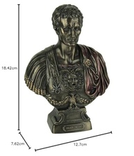 Estatueta de Júlio César em Resina - Acabamento Bronze Metálico | 19cm | Detalhes Pintados à Mão - imagem 3