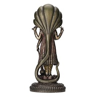 Estátua de Shesha Vishnu em Bronze Antigo - 32,5 cm | Decoração Hindu com Detalhes Pintados à Mão - imagem 5