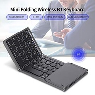 Homesen Teclado sem fio BT teclado dobrável portátil ultra fino teclado BT com touchpad para Windows/Android/iOS Cinza - imagem 3