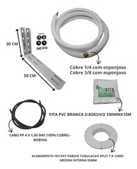 Kit Instalação Ar Condicionado 9.000 e 12.000 BTUs com 2 Metros e Suporte 500mm - imagem 4