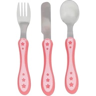 Kit Talher 3 Peças Estrelinha Rosa - BUBA Anatômico em Aço Inoxidável - imagem 2