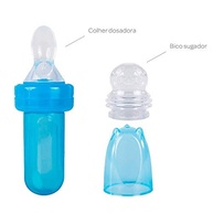 Kit Porta Frutinha e Colher Dosadora Azul - Buba Segura e Prática para Bebês - imagem 2